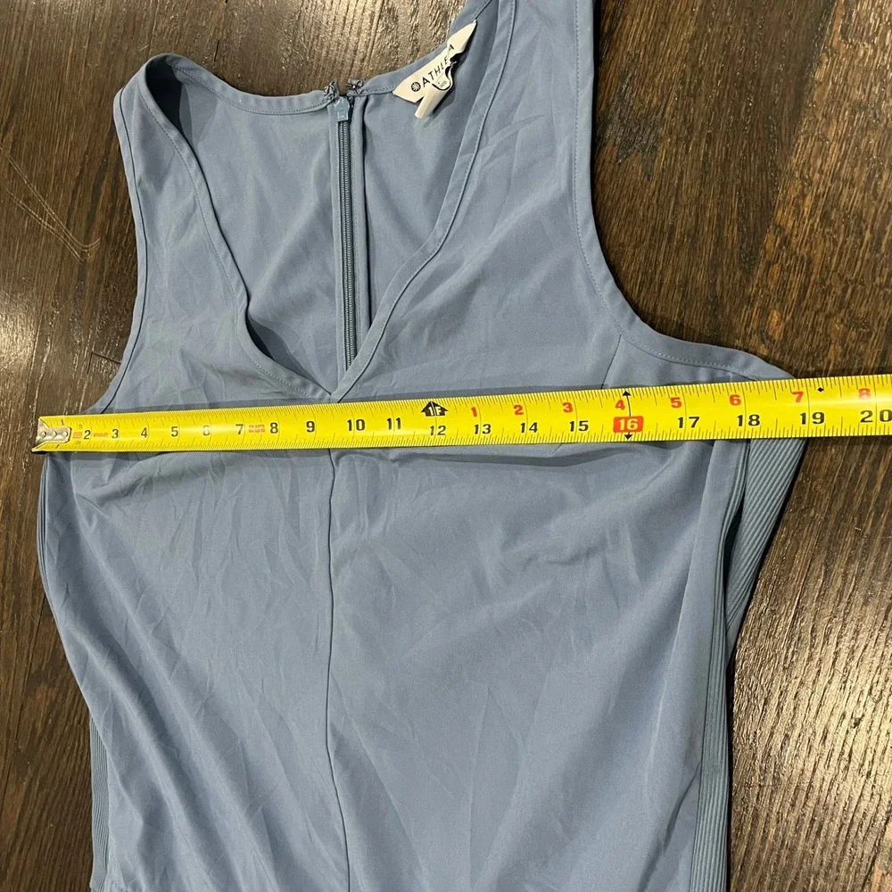 Athleta Brooklyn Jumpsuit Womens 12 Tall‎ Blue Sleeveless V-Neck Athleisure